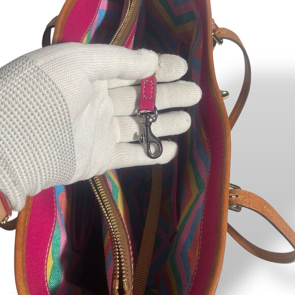 Dooney & Bourke Handbag Shoulder Bag Tote Large Tan Brown Leather Pebble Finish - Picture 15 of 16